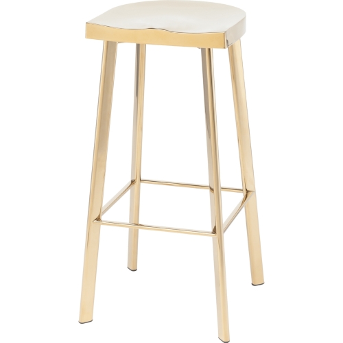 Icon Counter Stool in Polished Gold on Stainless w/ Formed Seat